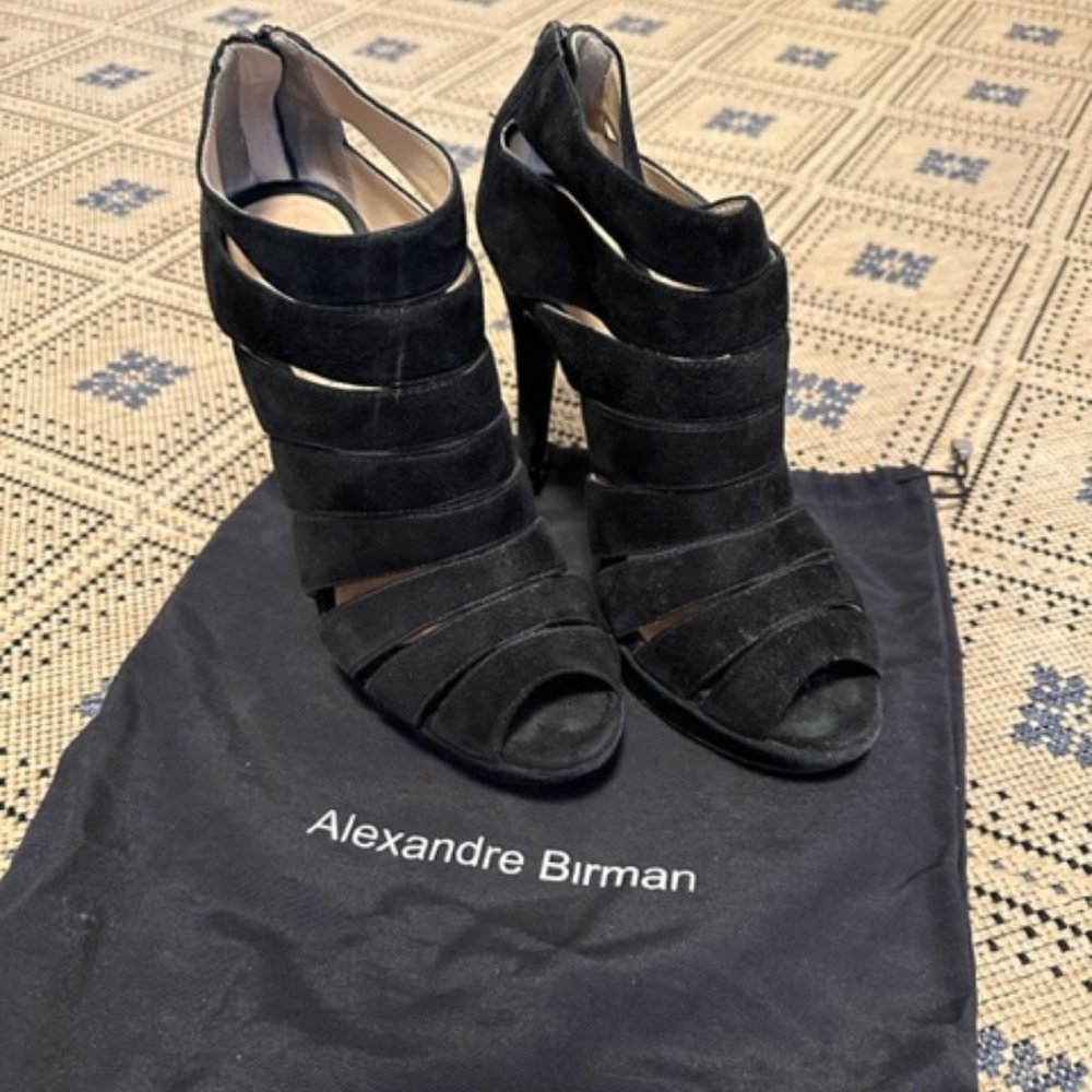 Alexandre Birman black suede platform pumps